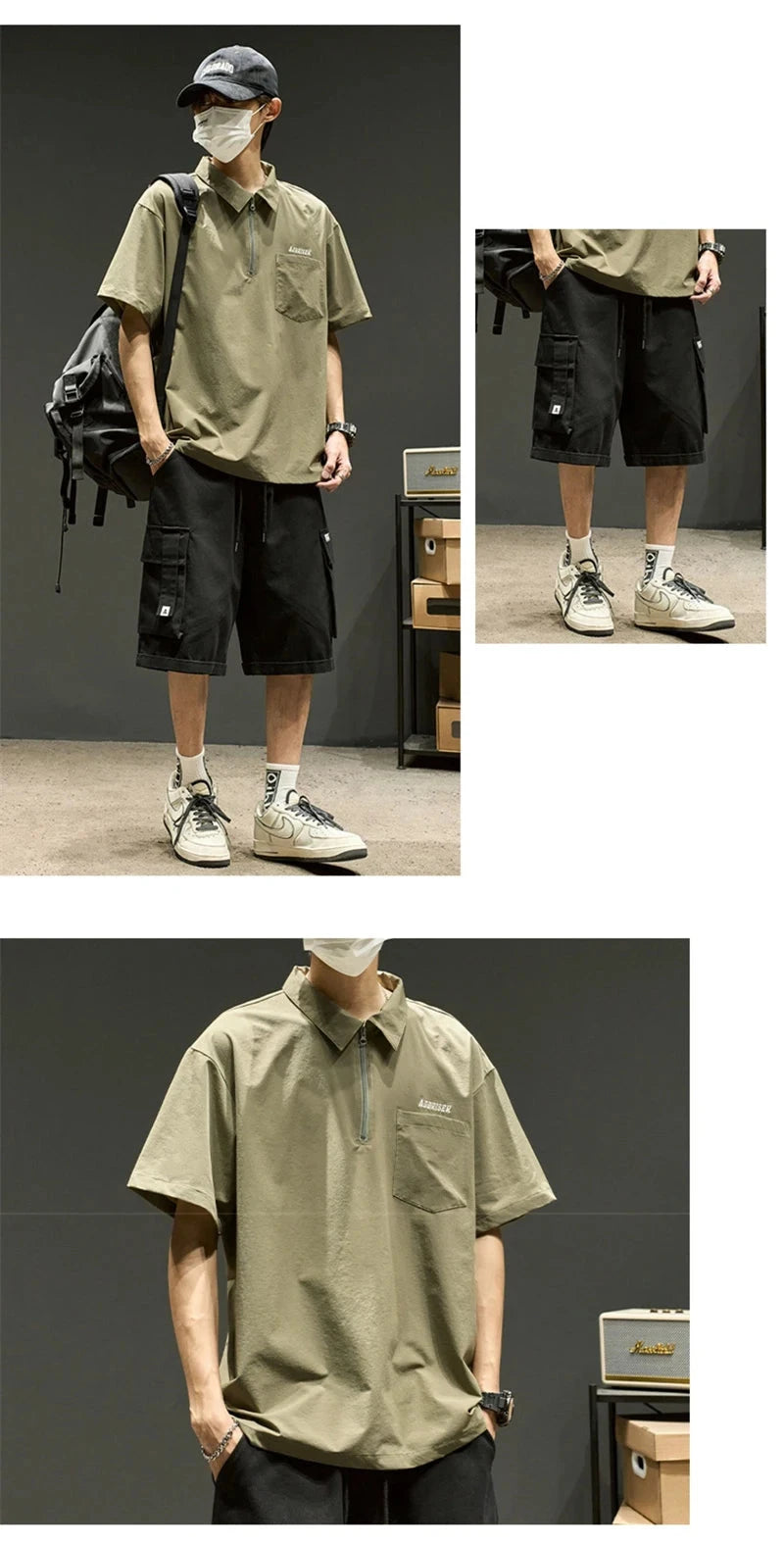 Streetwear Summer Short Sleeve Lapel Polo Shirt Mens Letter Embroidery Zipper Gol Summer Short Sleeve Lapel Polo Shirt Mens Letter Embroidery Zipper Golf Wear 2024 Korean Fashion Streetwear Loose Tee Shirts Fashion Sweater Jacket With Graphic Design For Men