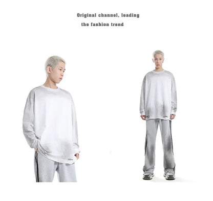 Men's Streetwear Hole Washed Cotton Long Sleeve Loose Casual T Shirt Tiki Y2k Clothes Oversized T-shirt for Men Tops Tshirt Street King Limited