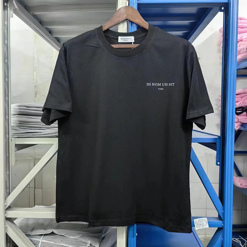 Black White IH NOM UH NIT Short Sleeve Tops Tee Men Woman Best Quality Simplicity Cotton Loose Versatile T Shirts Street King Limited