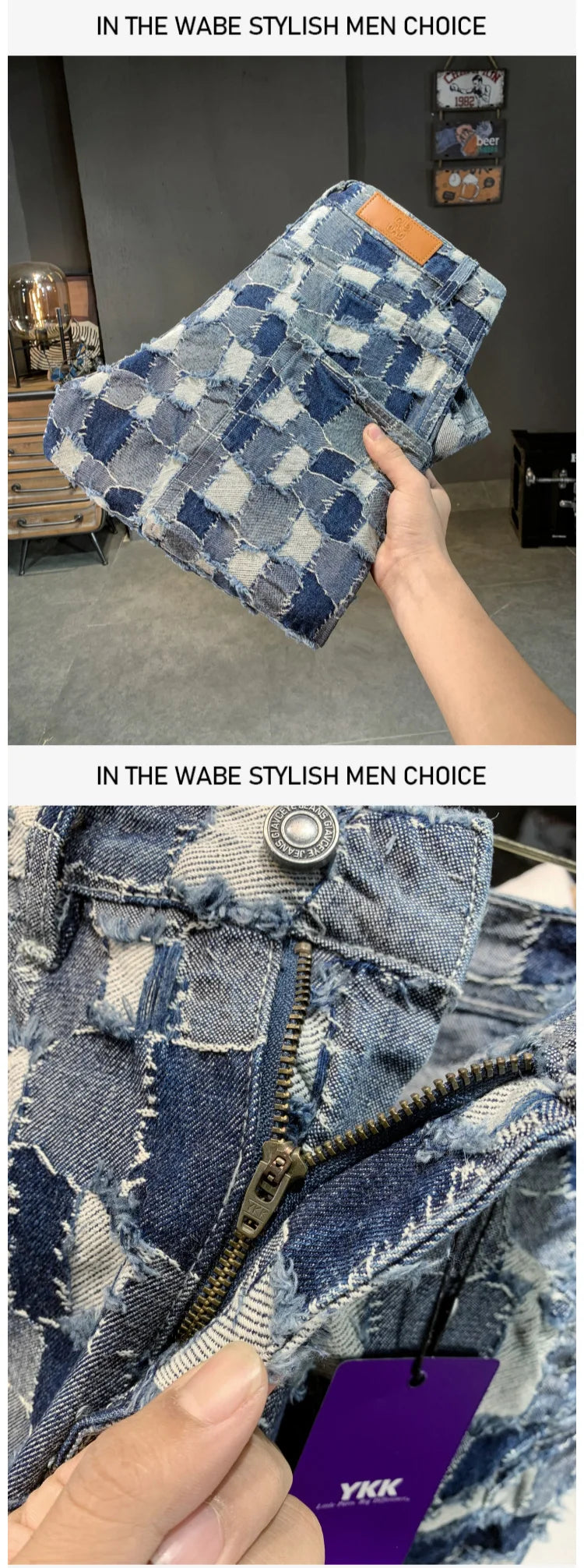 men distressed washed denim streetwear brand hip hop loose casual motorcycle cargo jeans pant cityboy y2k trousers unique cargo style 2345