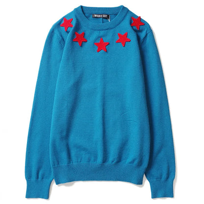 New High 2022 Men Luxury Winter gentleman Embroidered stars Knit Casual Sweaters pullover Asian Size High Street Drake #R77 Street King Limited