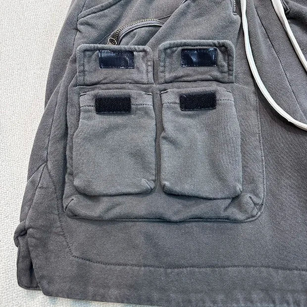 Multi-pocket zipper tactical overalls feature heavyweight shorts Street King Limited