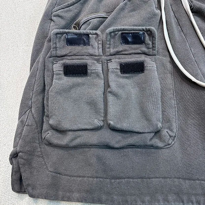 Multi-pocket zipper tactical overalls feature heavyweight shorts Street King Limited