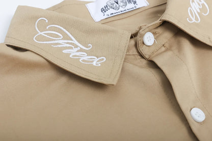 Neck Letter Embroidery Vintage Black Shirts for Men and Women Lapel Streetwear Baggy Camisas Y2k Ropa Hombre Casual Clothing Street King Limited