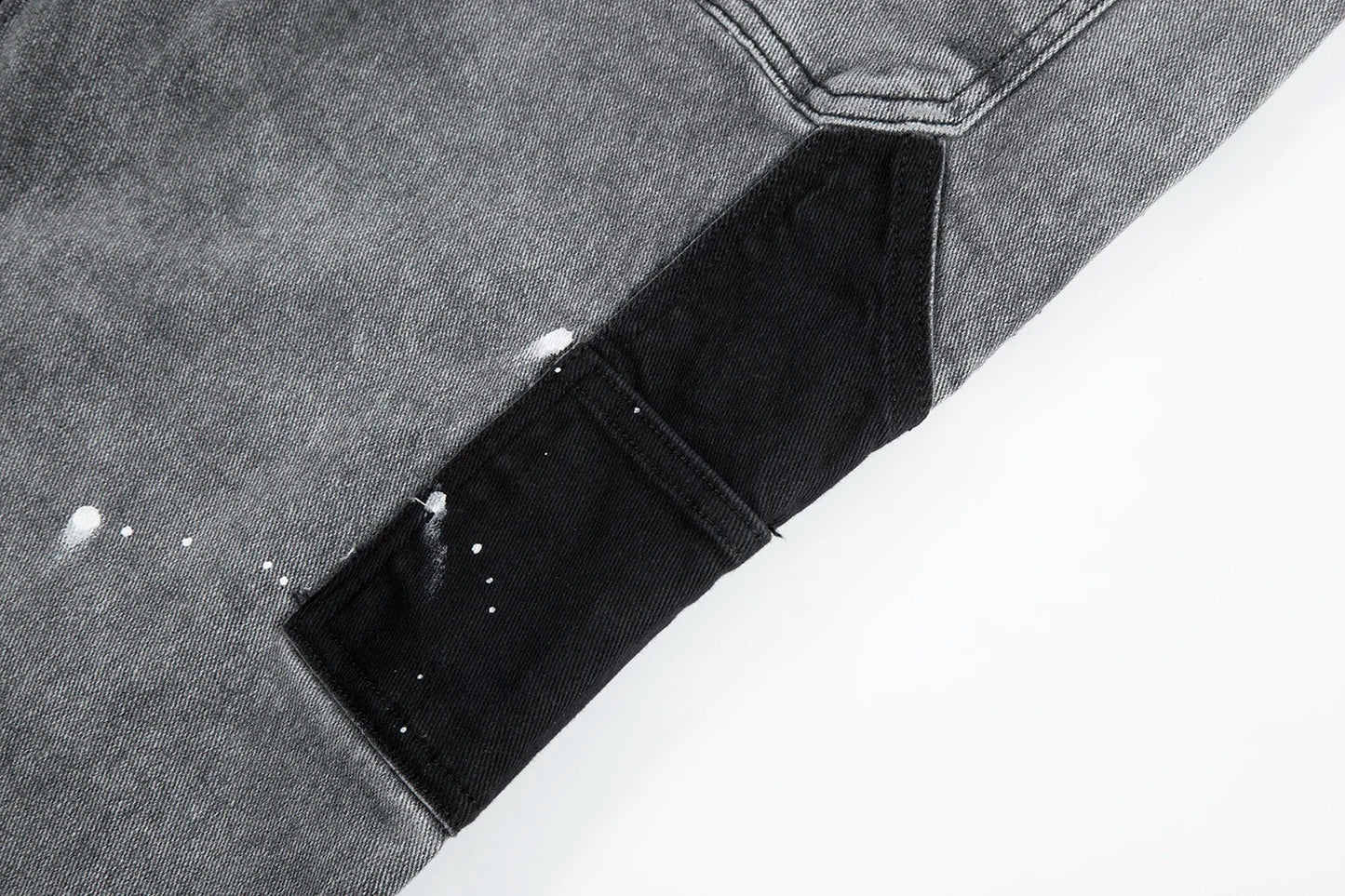 y2k spliced speckled ink patchwork baggy micro flare jeans pants for men streetwear pantalones hombre casual oversized cargos unique cargo style 3474
