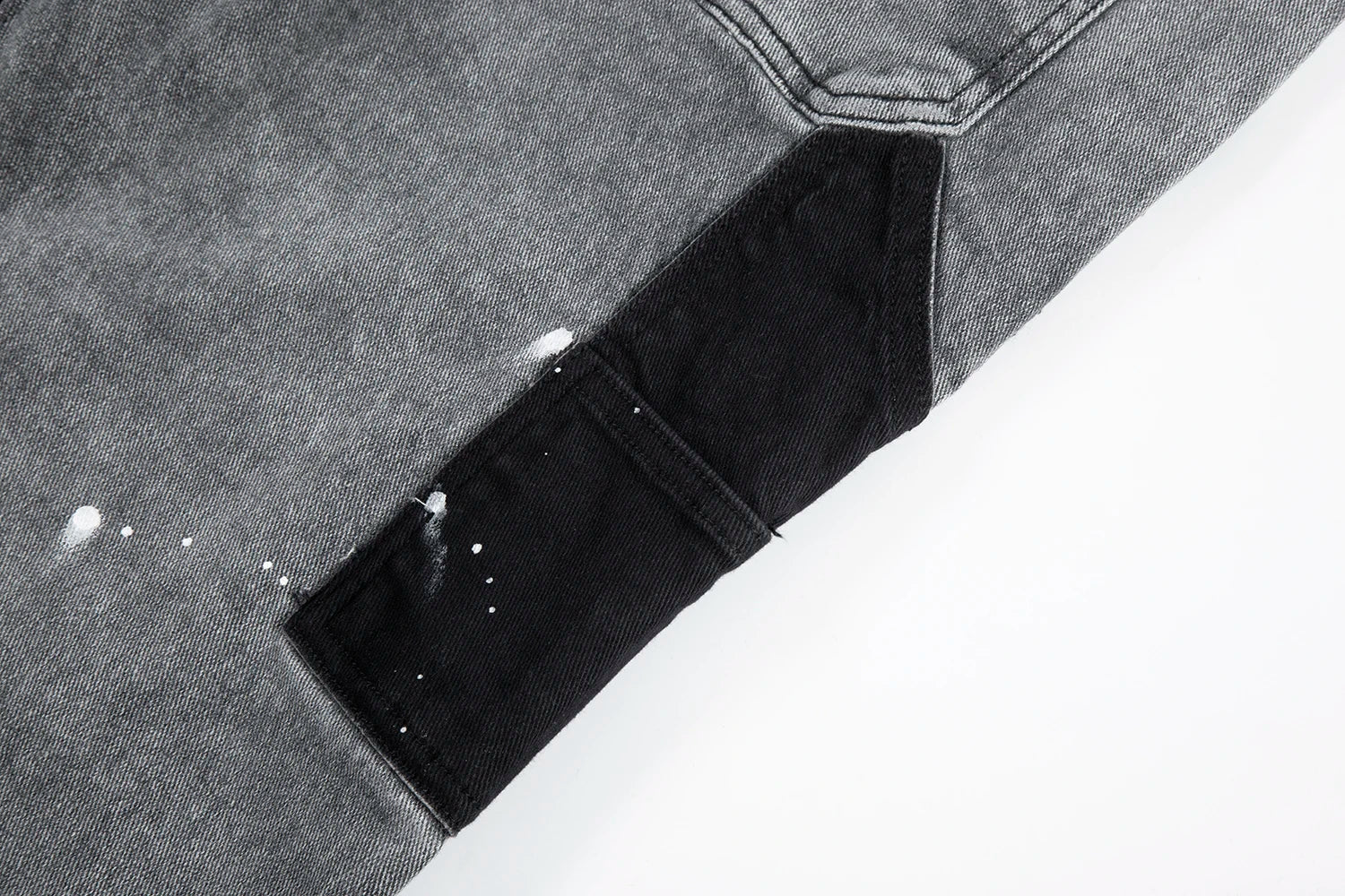 y2k spliced speckled ink patchwork baggy micro flare jeans pants for men streetwear pantalones hombre casual oversized cargos unique cargo style 3474