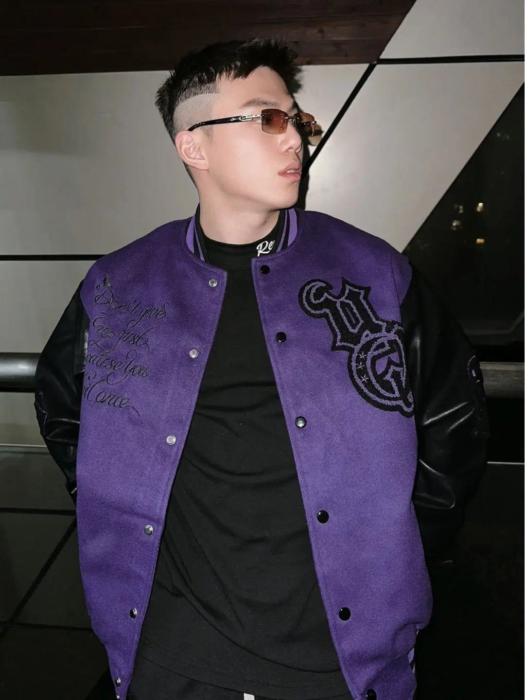 solid color embroidered letter jacket baseball uniform couple wear harajuku style casual loose high street y2k patchwork jacket unique default style 1677