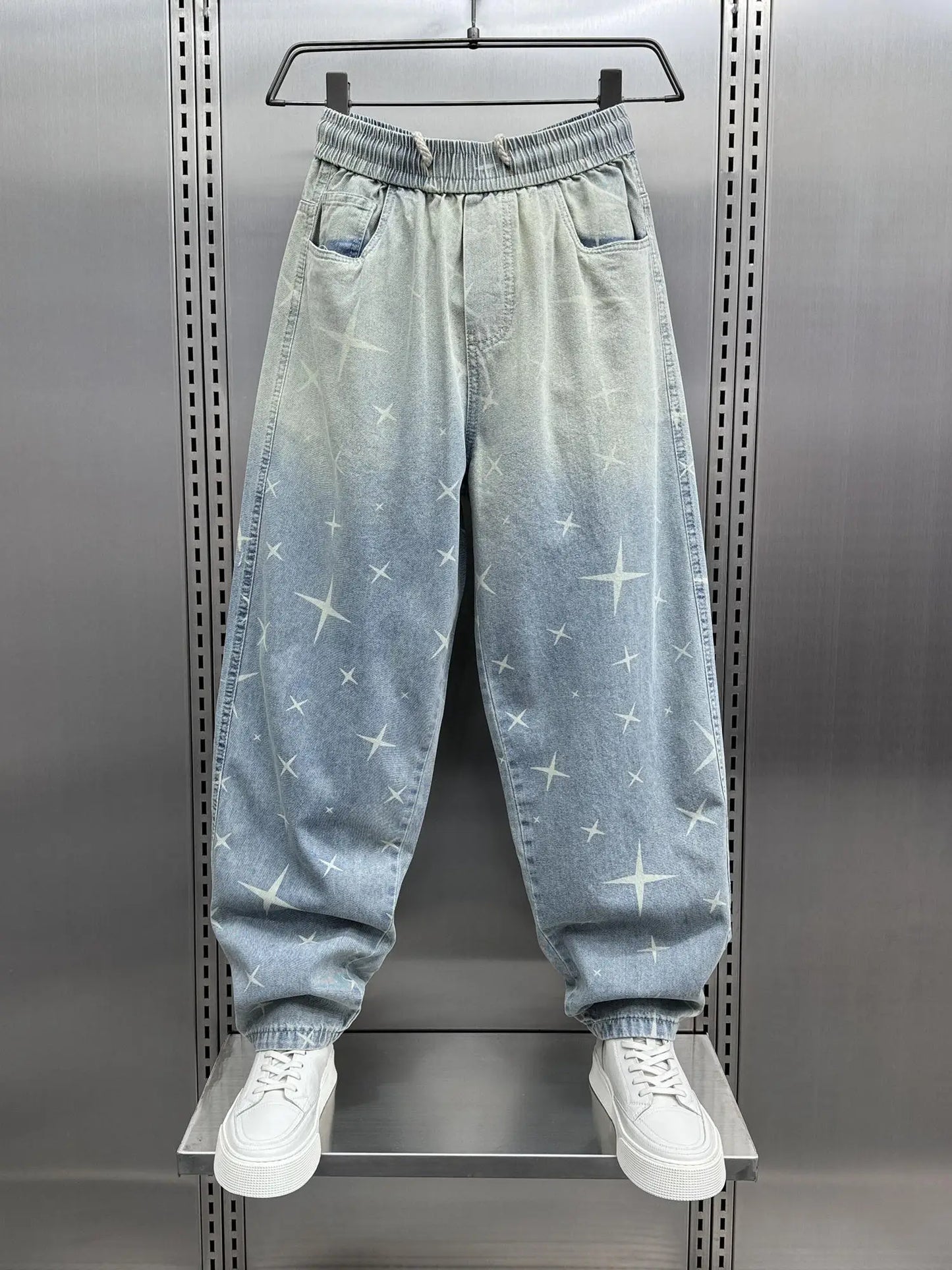 y2k Men Baggy Pants Drawstring Hip Hop  Baggy Harem Japanese korean Streetwear Harajuku Casual Hip Hop Jeans Men Trousers Street King Limited