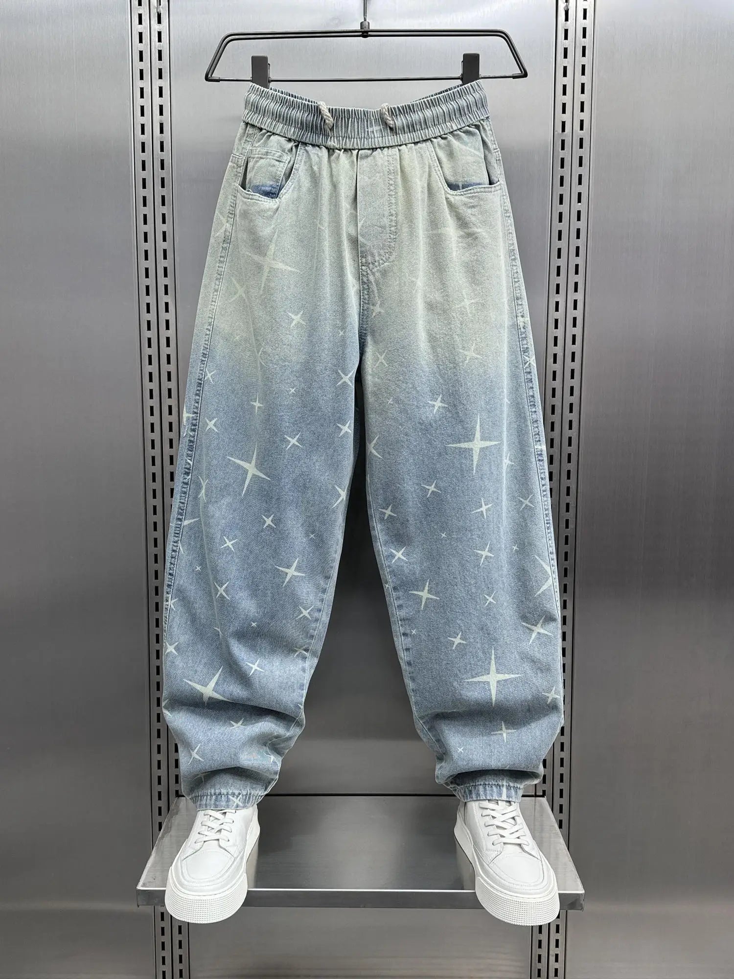 y2k Men Baggy Pants Drawstring Hip Hop  Baggy Harem Japanese korean Streetwear Harajuku Casual Hip Hop Jeans Men Trousers Street King Limited