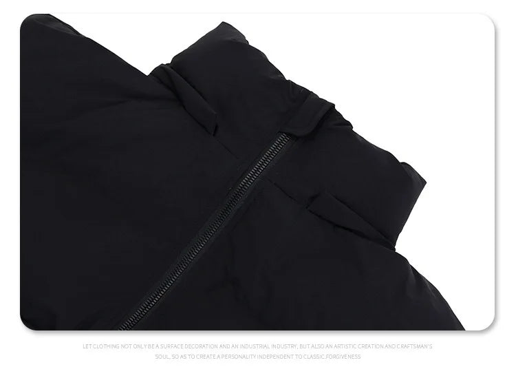 2024AW windproof warm turtleneck slant cut pocket detachable hooded cotton suit Street King Limited