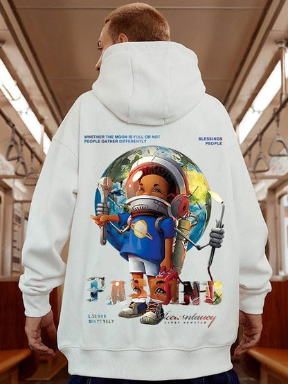 Autumn Anime Astronaut Boy Print Hoodie Sweatshirts Hombre Oversized Hip Hop Casual Fleece Hoody Y2K Vintage Streetwear Hoodies Street King Limited