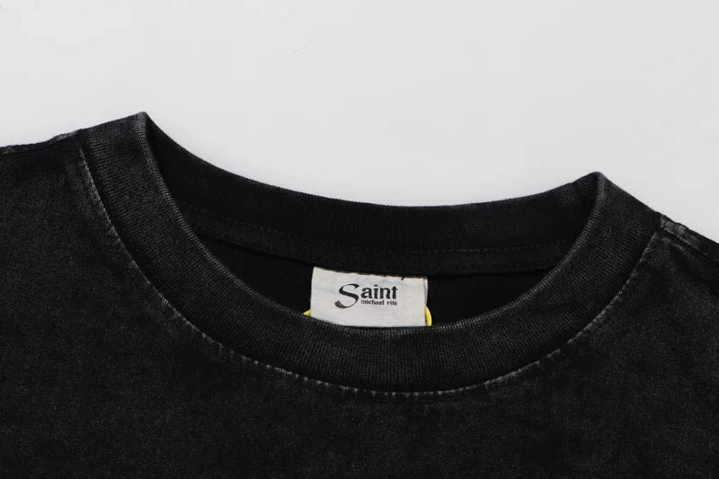 Newest Saint T-shirts Letter Pattern Tops Tee Men Woman Spring Best Quality Casual Crewneck Short Sleeve Street King Limited