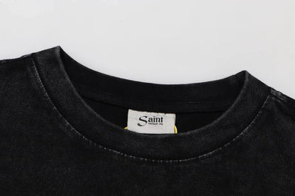 Newest Saint T-shirts Letter Pattern Tops Tee Men Woman Spring Best Quality Casual Crewneck Short Sleeve Street King Limited