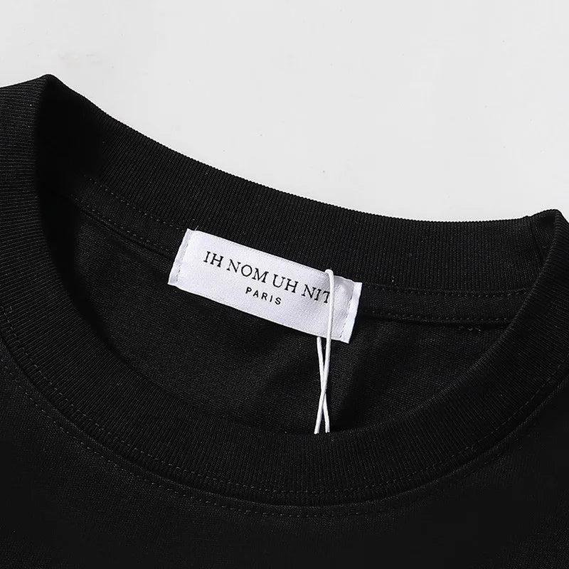 2024ss New IH NOM UH NIT T-shirt Masked Gold Necklace Printing Men Woman Good Quality Chaopai Top Tees Street King Limited