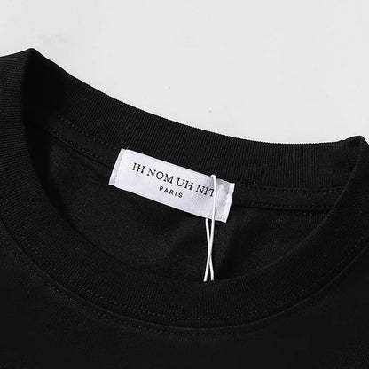 2024ss New IH NOM UH NIT T-shirt Masked Gold Necklace Printing Men Woman Good Quality Chaopai Top Tees Street King Limited