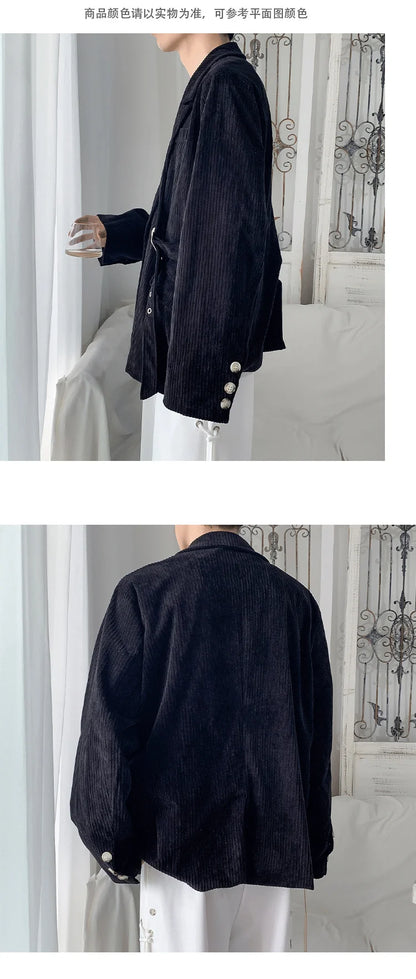 Streetwear Men's Fashion Cotton Suit Blazer Breathable And Comfortable 2023 Autumn Street Handsome Casual Oversize Suit Jacket Street King Limited