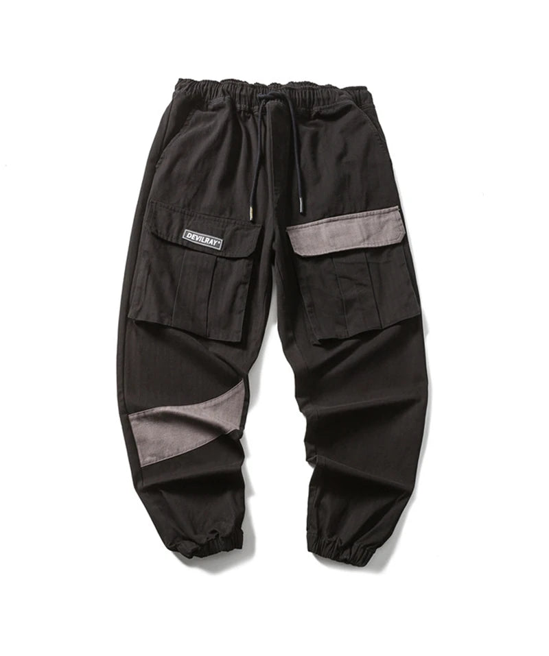 rainbowtouches 2022 tidal current new brand mens cargo pants harajuku fashion tie feet trousers loose safari style boy overalls unique cargo style 676