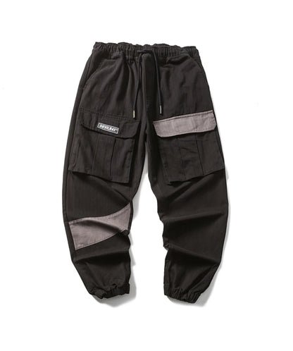 rainbowtouches 2022 tidal current new brand mens cargo pants harajuku fashion tie feet trousers loose safari style boy overalls unique cargo style 676