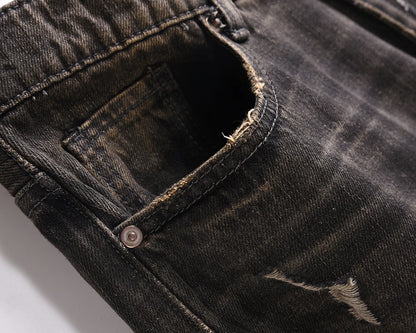 streetwear frayed hole distreesed ripped baggy jeans for men and women pantalones hombre y2k casual denim trousers oversized unique jeans style 5830