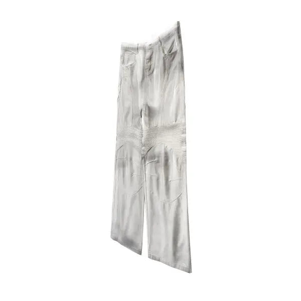 pleat patchwork dir wash racing pants mngu washed distressed white straight overalls dirfit loose trousers unique default style 1338