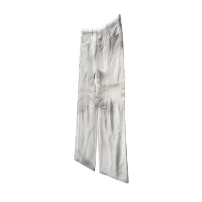pleat patchwork dir wash racing pants mngu washed distressed white straight overalls dirfit loose trousers unique default style 1338