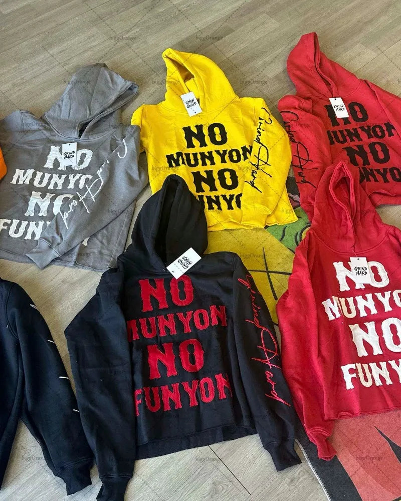 Colorful New Trendy Gothic Pattern Letter Print Oversized Hoodie Men's Street Hip-Hop Loose Long Sleeve Pullover Women's Street King Limited