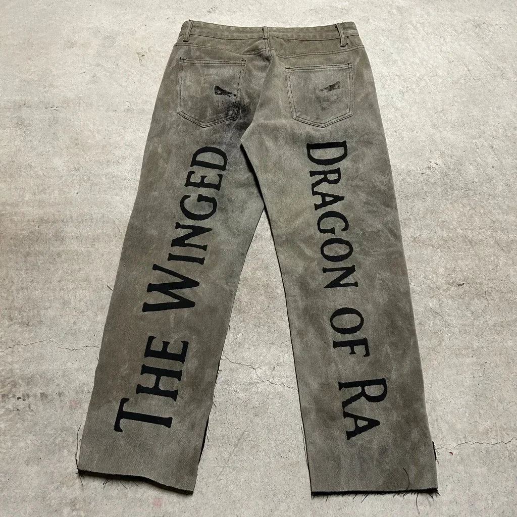 harajuku high street y2k baggy jeans punk popular print wide leg denim pants jeans streetwear trouser men clothing unique jeans style 1959