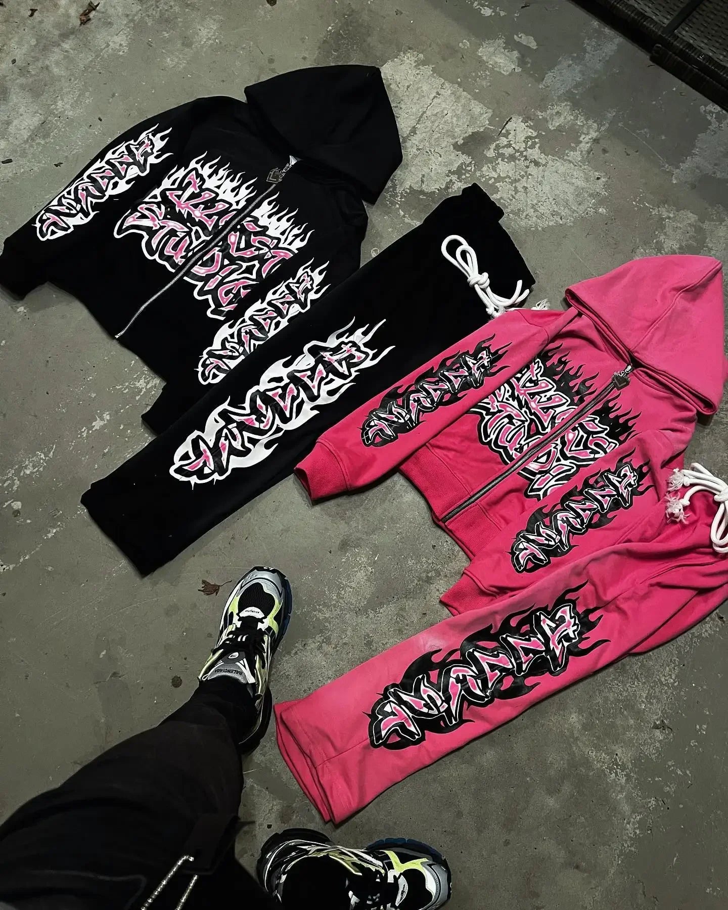 y2k street hip-hop goth trend oversized hoodie suit men's fashion Harajuku style casual loose versatile zipper sweatshirt top Street King Limited