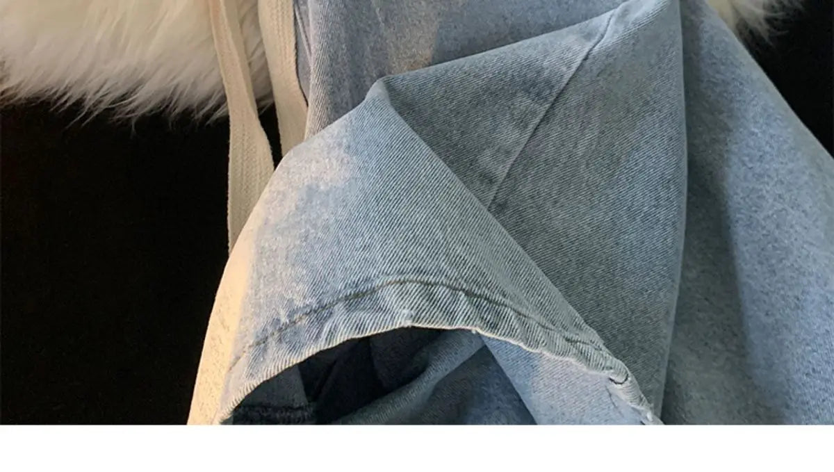 American denim shorts men's summer thin denim shorts elastic waist loose American retro high street pants men clothing y2k tops Street King Limited