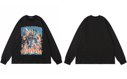 "Disaster" Unisex Men Women Streetwear Graphic Sweatshirt Daulet Apparel