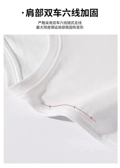 Pure cotton short-sleeved T-shirt for women and men in summer heavyweight pure cotton ins trendy American retro clothes y2k top Street King Limited