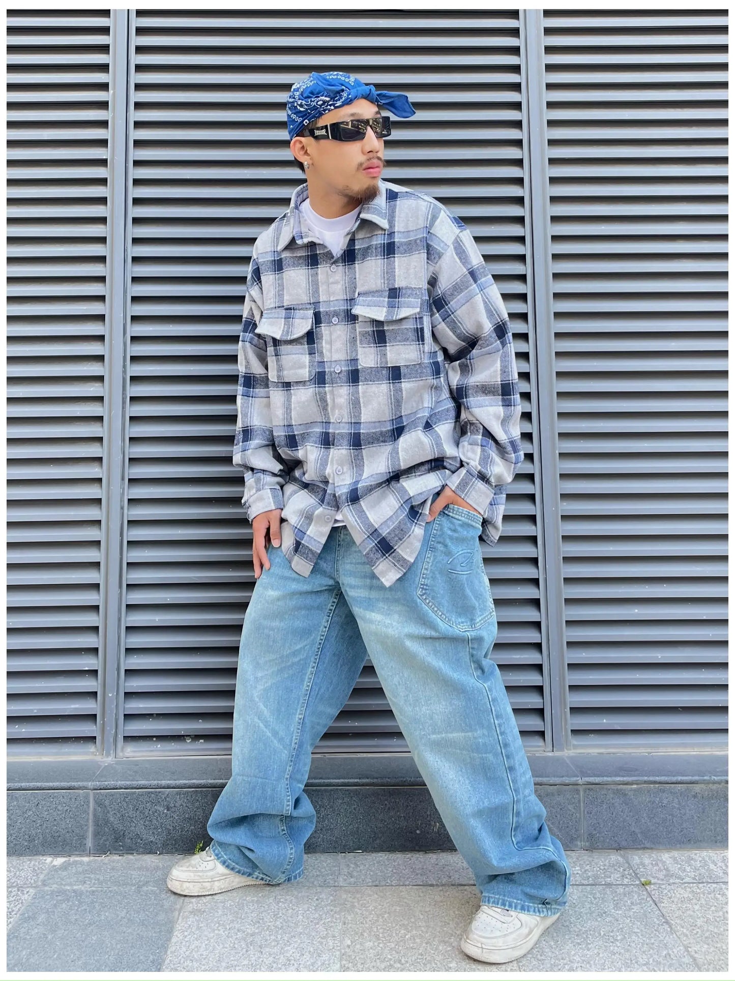 fashion loose streetwear denim jeans pants unisex casual side pocket wide legs jean trousers hip hop joggers mens baggy jeans unique joggers style 762