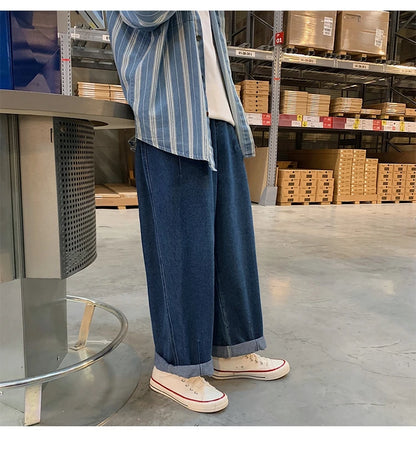 Men Wide Leg Jeans Loose Straight Baggy Denim Pant Men's Women's Streetwear Skateboard Pants Oversized Hip Hop Casual Trousers Street King Limited