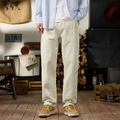 men classic fashion vintage casual loose plus size 28 42 straight white soft denim jeans pant cityboy jeans long trousers man urban skinny jeans
