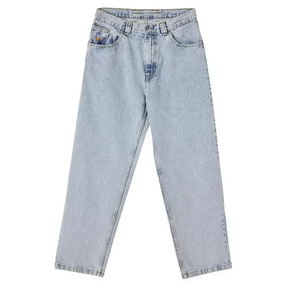 Hip Hop Gothic Cartoon Big Boy Graphic Embroidery Baggy Jeans Black Pants Jeans Y2K Mens Womens Harajuku High Waist Wide Trouser Street King Limited