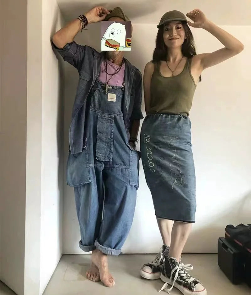 2023 men clothing chic denim overalls mens work cargo pants old school easy worker multi pocket bib jumpsuit denim pants unique cargo style 699