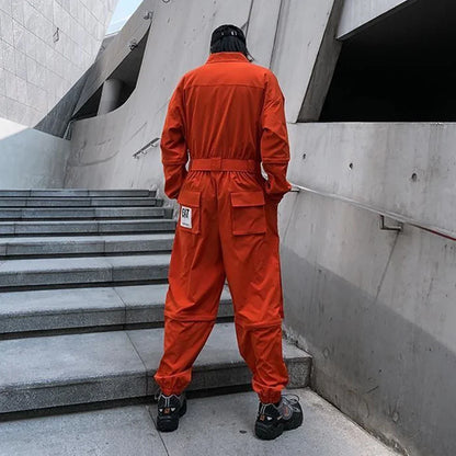 2023 autumn street short sleeve american jumpsuit mens jumpsuit suit motorcycle removable pants hip hop leg pants unique shorts style 4470