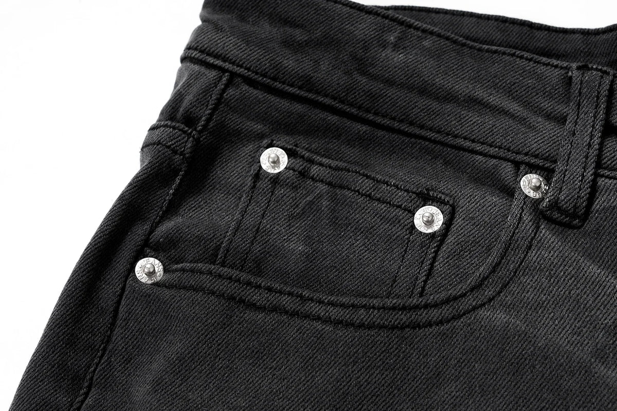 streetwear washed water wave patterned micro flared jeans for men straight pantalones hombre casual baggy denim trousers unique jeans style 4416