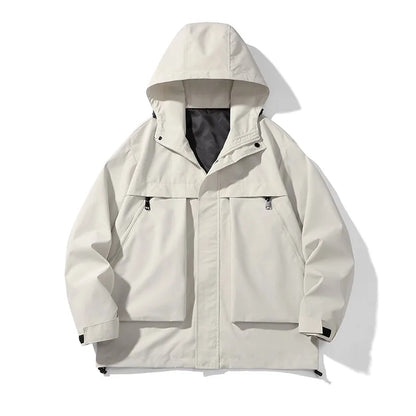japanese outdoor jackets classic men solid color jacket spring autumn hooded coat basic zipper up windbreaker unisex outerwear unique default style 5325