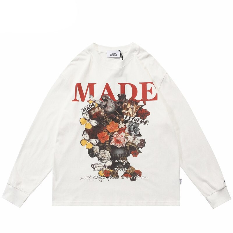 "Floral Basket" Unisex Men Women Streetwear Graphic Sweatshirt Daulet Apparel