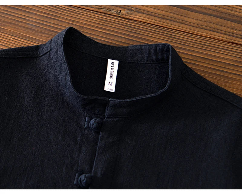 Men's Shirt Vintage Cotton Linen Long Sleeve Shirt Spring Summer Autumn Loose Fashion Casual Blouse Male Plus Size Cardigan Top Street King Limited