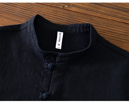 Men's Shirt Vintage Cotton Linen Long Sleeve Shirt Spring Summer Autumn Loose Fashion Casual Blouse Male Plus Size Cardigan Top Street King Limited