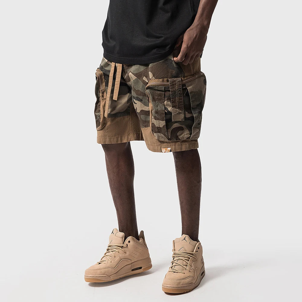 y2k shorts summer american street multi pocket camouflage workwear mens shorts trendy casual five quarter pants mens clothing relaxed fit shorts