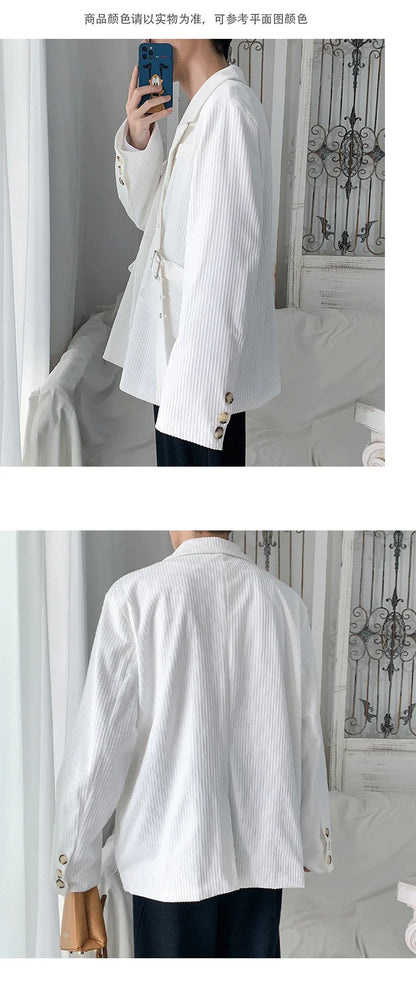 Streetwear Men's Fashion Cotton Suit Blazer Breathable And Comfortable 2023 Autumn Street Handsome Casual Oversize Suit Jacket Street King Limited