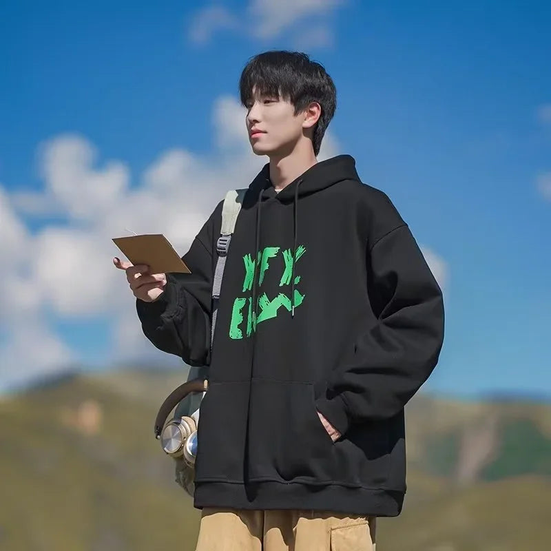 New Goth Oversized Pullover Hoodies For Men Letter Print Hooded Sweatshirts Hip Hop Aesthetic Harajuku Y2K Streetwear Hoodie Street King Limited