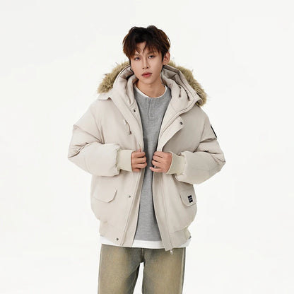 men winter streetwear loose casual fashion cotton padded hooded parkas bomber jacket women oversize thicken coat outerwear relaxed fit trousers