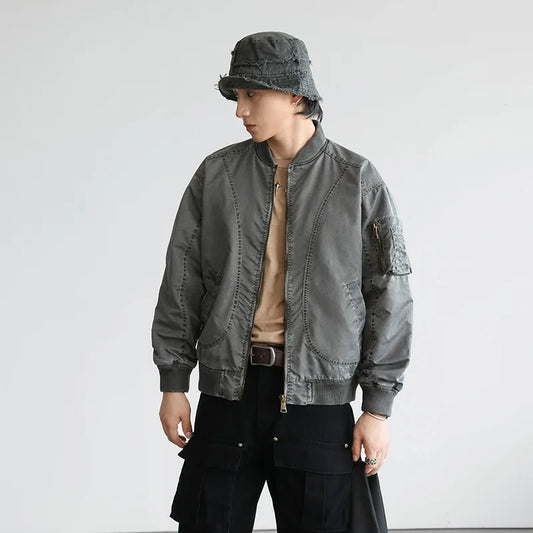 men streetwear fashion hip hop loose casual plus size cargo baseball jacket cityboy spring autumn bomber coat man outerwear multi-pocket cargos
