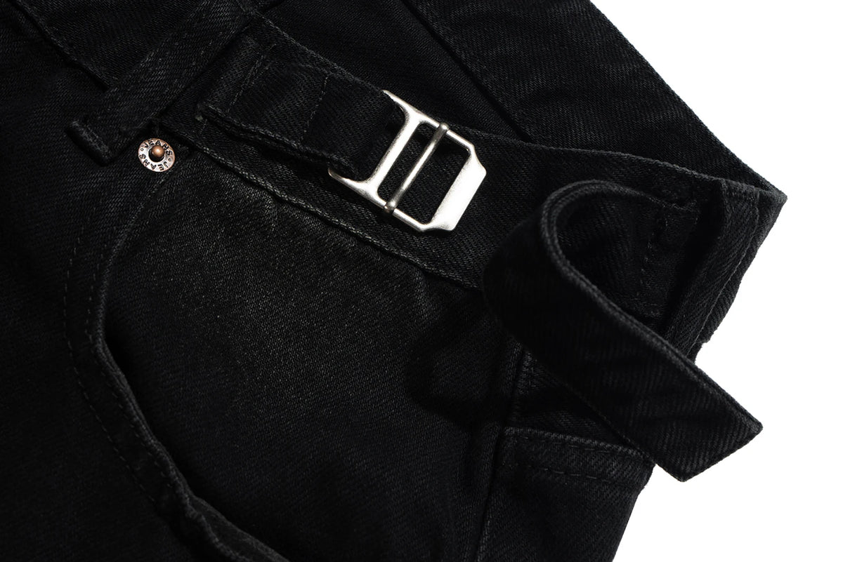 high street multi pocket washed black cargo pants for men wide leg baggy casual jeans oversized baggy denim trousers 2 unique cargo style 1123