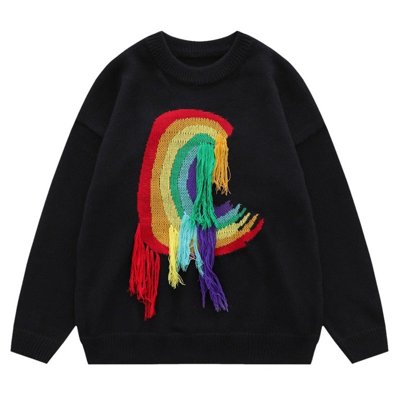 "Fallen Rainbow" Unisex Graphic Men Women Streetwear Sweater Daulet Apparel