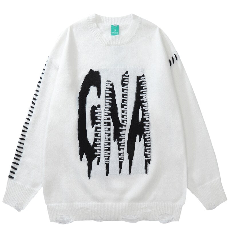 "Ripped" Unisex Men Women Streetwear Graphic Pullover Sweater Daulet Apparel